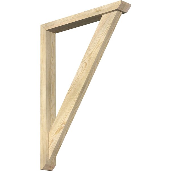 Ekena Millwork Traditional Slat Rough Sawn Bracket w/ Offset Brace, Douglas Fir, 4"W x 28"D x 40"H BKT0402X28X40TRA06RDF - main